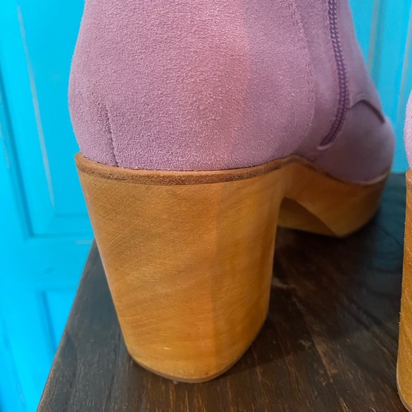 Charlotte Stone Suede Lilac Purple Boots Clog Platform Size 9 Worn once indoors - Picture 10 of 15